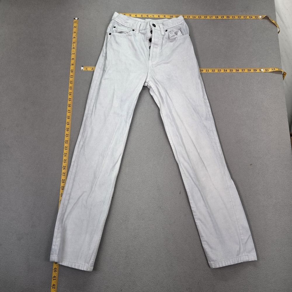 Vintage Levis 501 Jeans Mens White Straight Made USA Button Fly 80s Fits‎ 24x29